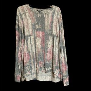 Simply Vera Wang Long Sleeve Print Top XL